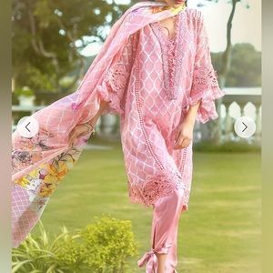 Farida Hasan pink organza kurti (4pc set)